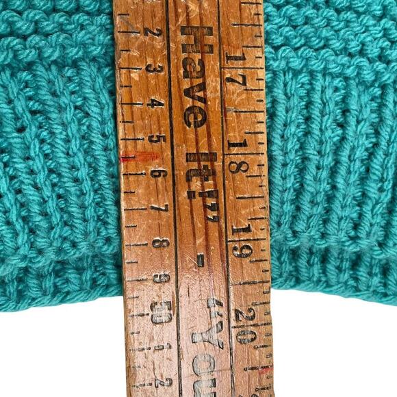 Hand Knit Handmade Pullover Sweater Vest Women's M Colorblock Blue Green NEW - Picture 11 of 11